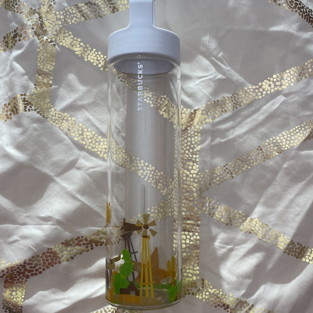 Glass Starbucks Collection 18.5 oz Water Bottle “Texas” - Picture 3 of 4